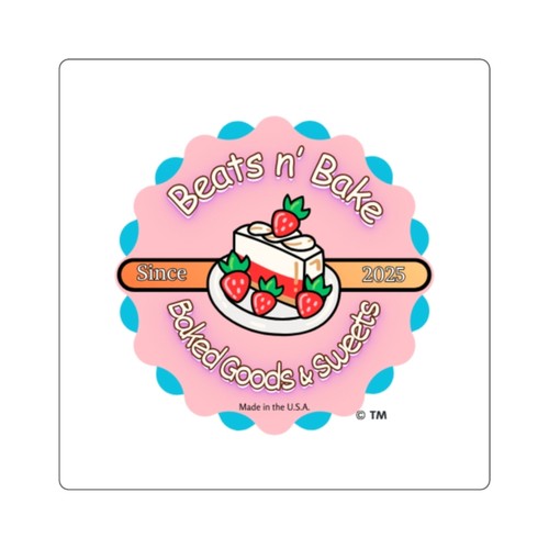 Adesivo quadrato logo torta